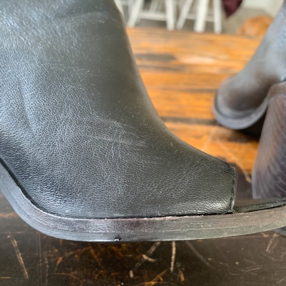 Steve Madden Leather Platform Open Toe Booties - image 8